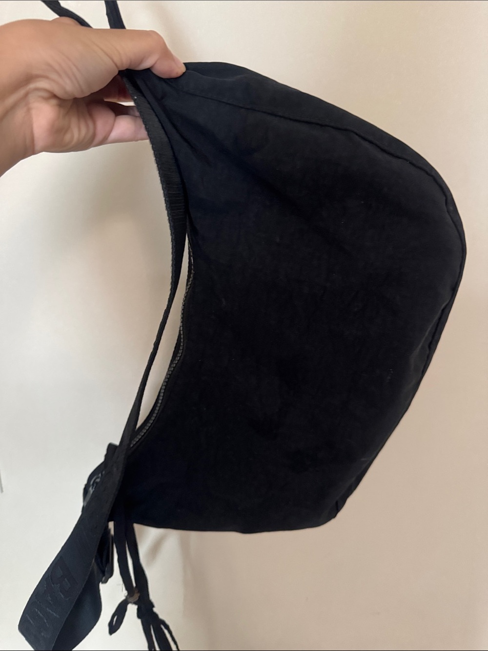 Black Shoulder Bag - Minimal Crescent Crossbody medium